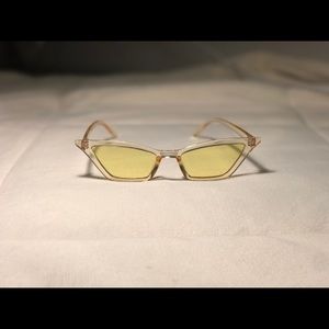 Yellow transparent retro sunglasses